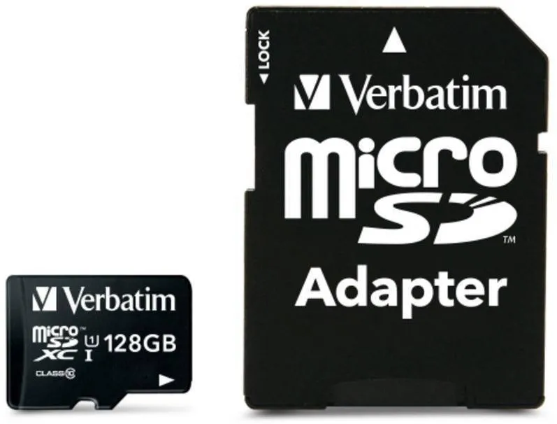 Card de Memorie VERBATIM Micro SDXC Premium 128GB Clasa 10, UHS-I U1 + Adaptor SD