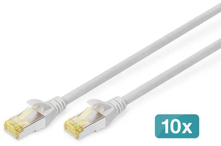 Accesoriu Retea Assmann CAT 6 S-FTP patch cable Cu LSZH AWG 27/7 1 m 10 buc Gri