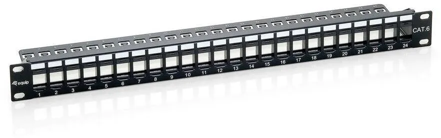 Patchpanel EQUIP Cat6 neprotejat 24x Keystone Negru