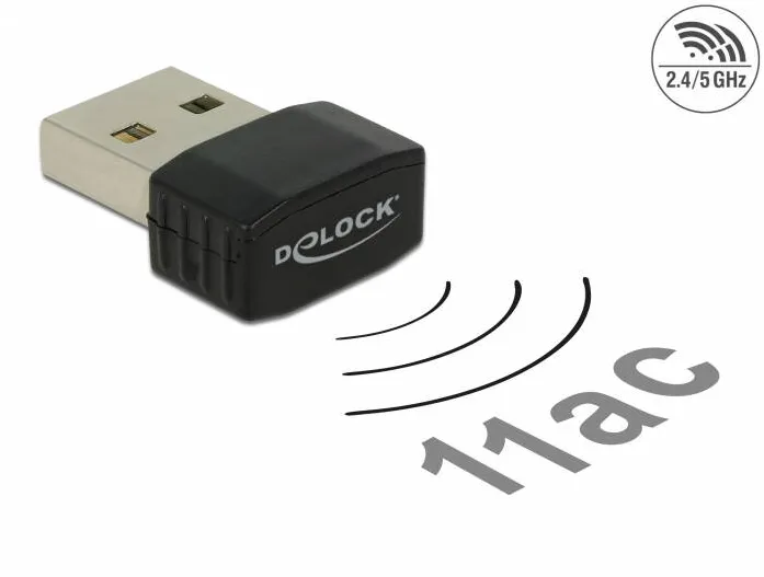 Accesoriu Retea DELOCK USB 2.0 Banda duala WLAN ac/a/b/g/n Stick Nano 433 + 150 Mbps