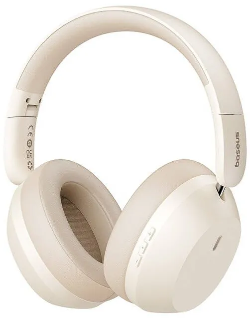 Casti Baseus  Bass 35 Max Headphones Wired & Wireless Head-band Music USB Type-C Bluetooth Beige