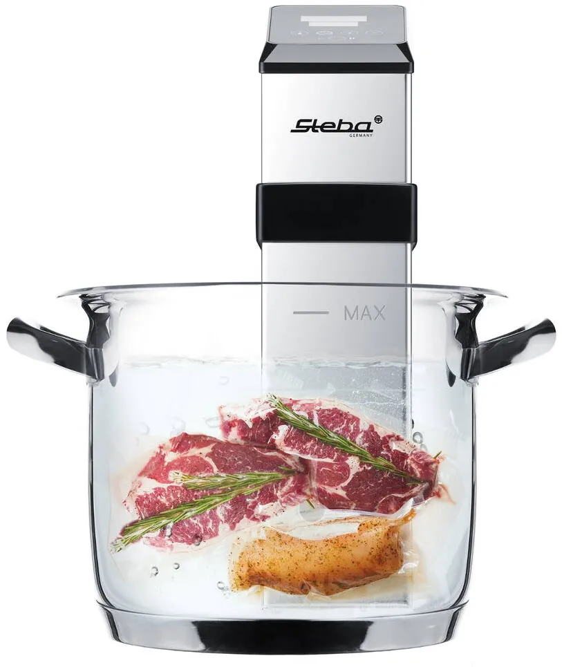 Steba Stick pentru gatit Sous Vide Steba, SV120, 2000 W, capacitate incalzire 30 litri, timer, temperatura ajustabila, display digital, otel inoxidabil, negru