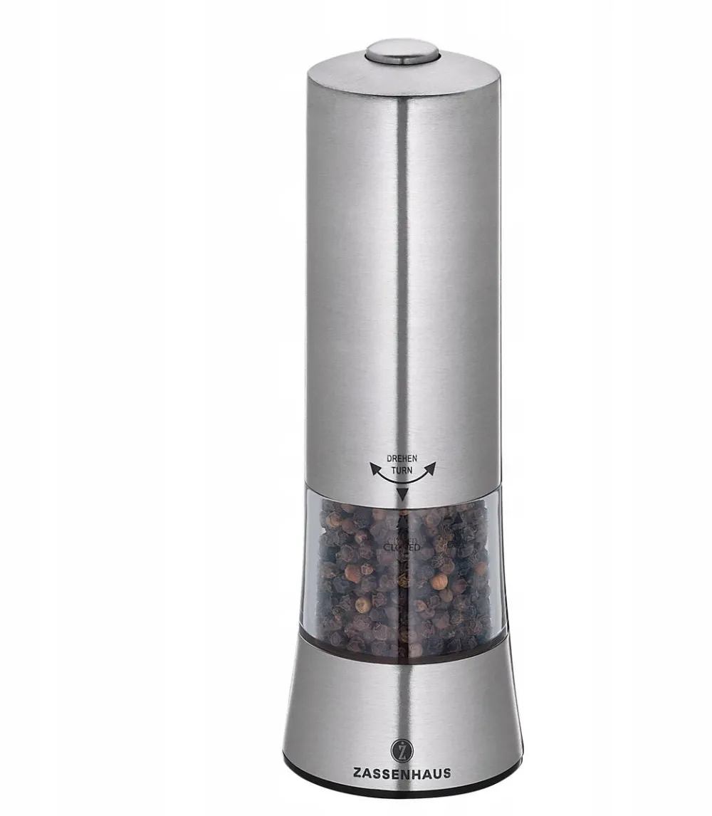 Zassenhaus Macinator electric de piper Zassenhaus, ceramica, 6 trepte de macinare, inox, 6,2x18cm