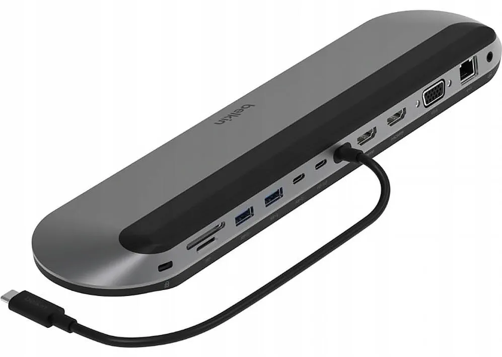 Docking Station BELKIN Statie de andocare, Belkin Connect USB-C 11-in-1 Pro Dock, 100W, argintiu, 25.9x8.89x2.28cm