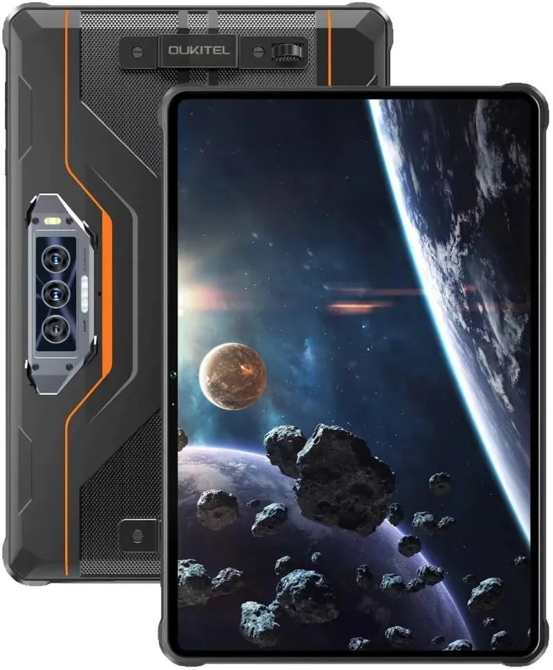 Tableta OUKITEL Tableta Oukitel RT8, Procesor MediaTek Helio G99 Octa-Core, Ecran IPS 2K 11", 6GB RAM, 256GB Flash, Camera Tripla 48MP+20MP+MP, Wi-Fi, Bluetooth, 4G, Dual SIM, Android, Fara incarcator Negru/Portocaliu