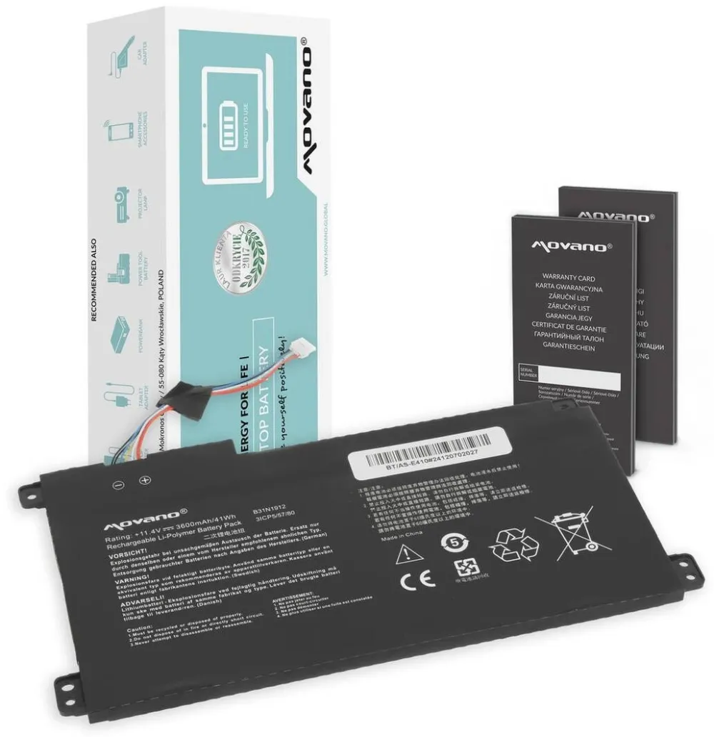 Acumulator Laptop Movano set B31N1912, C31N1912, E410MA, L410MA, 11.4V, 3600 mAh