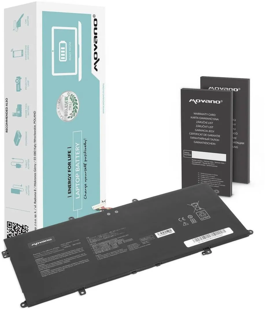 Acumulator Laptop Movano pentru Asus Zenbook UX325EA, UX325JA, UX363EA, UM425IA, UX425EA, UX425JA, 15.48V, 4347 mAh, set cu instructiuni si garantie