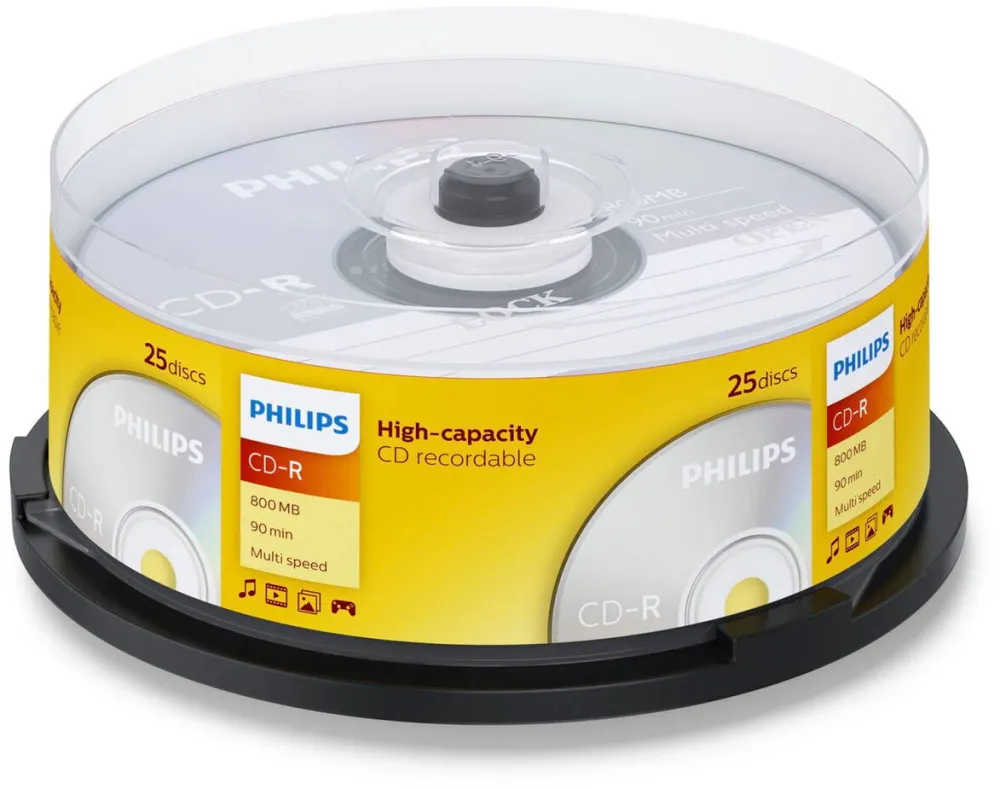 Philips Mediu de Stocare 1x25 CD-R 90Min 800MB 40x SP