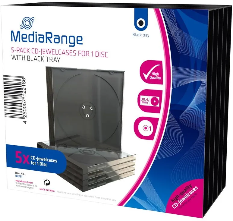 MediaRange CD Leerbox 5pcs Single JewelCase retail