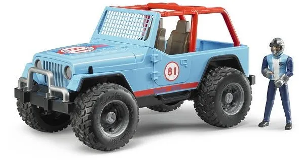 Masinuta BRUDER Jeep Cross Country Racer albastru cu figurina