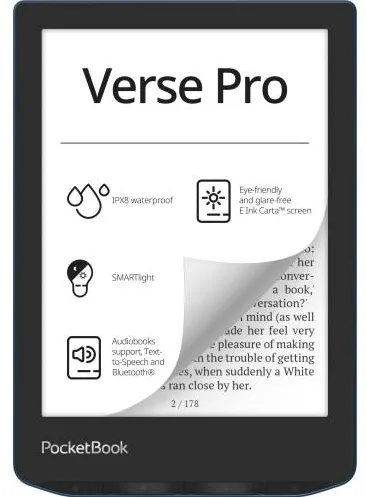 eBook Reader PocketBook Verse Pro PB634, 6 inch, 16GB, Azure