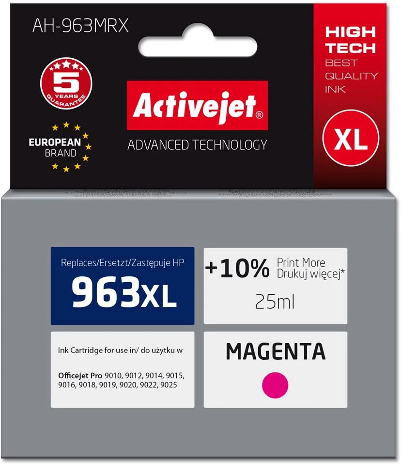 Cartus Imprimanta ACTIVEJET Activejet AH-963MRX Ink (replacement for HP 963XL 3JA28AE; Premium; 1760 pages; 25 ml, magenta)