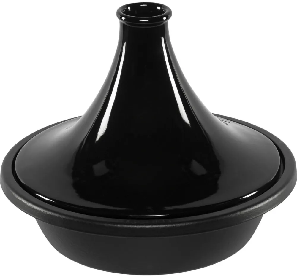 Le Creuset Vas de gatit Tajine 31 cm, gatit lent, negru