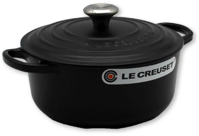 Le Creuset Oala Signature Roaster round 21177200000430, 20 cm, negru