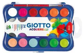 GIOTTO Acuarele 24 culori/set + 1 pensula gratis, GIOTTO Acquerelli