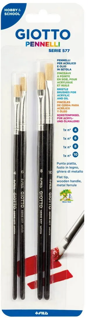 GIOTTO Set 4 pensule/blister (nr.4-6-5-8), GIOTTO Art 577