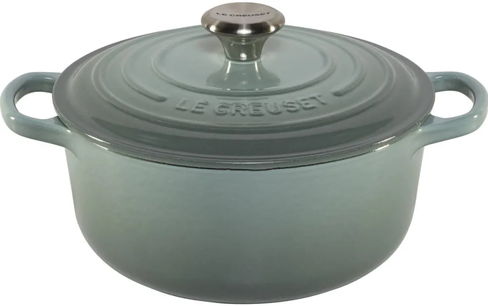 Le Creuset Oala Signature Brater rund, 21177207174430, 20 cm Sea Salt