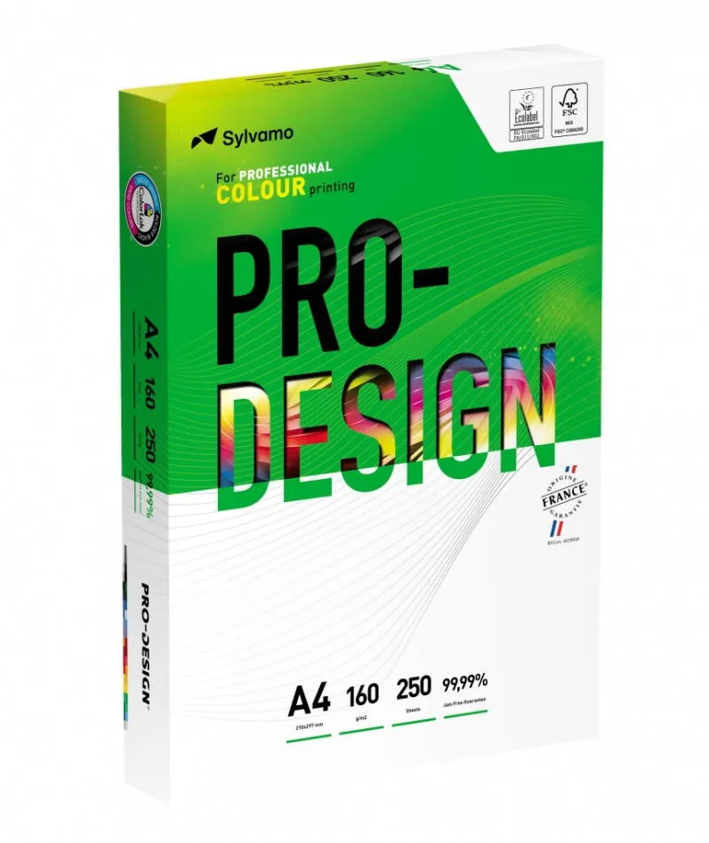 Pro-Design Carton A4, pentru print digital, Pro-Design, clasa A++, 160gsm, 250 coli/top - alb