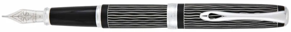 Diplomat Stilou DIPLOMAT Excellence A plus, cu penita M, din otel inoxidabil - Wave Guilloche Lapis Black