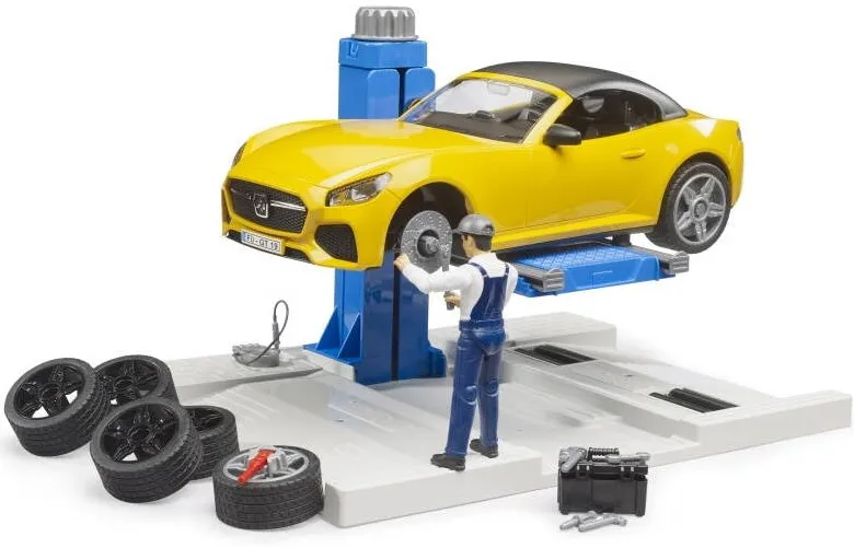 Masina BRUDER Set de joaca Bruder - Service Auto, cu decapotabila sport