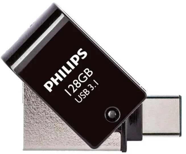 Memorie USB Philips Stick memorie 2 in 1 OTG, Philips, 128 GB, USB 3.1/USB C Negru