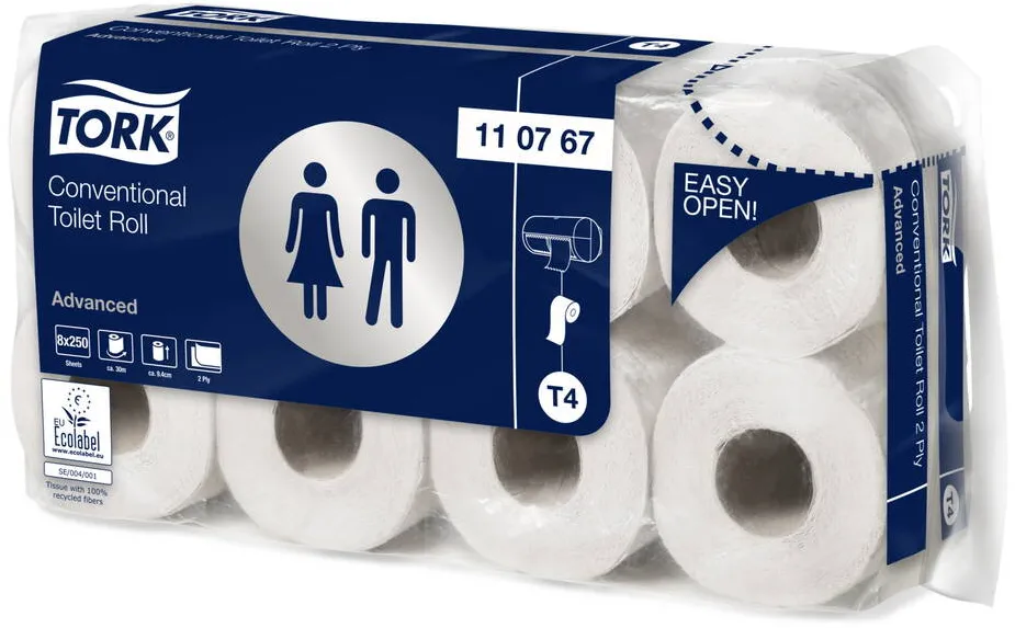 Tork Hartie igienica TORK Advanced, 2 straturi, 9.4cm x 30m, 8 role/bax - alba