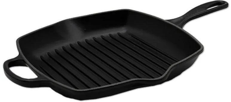 Le Creuset Tigaie grill patrata Signature 20183260000422, 26 cm, negru satinat