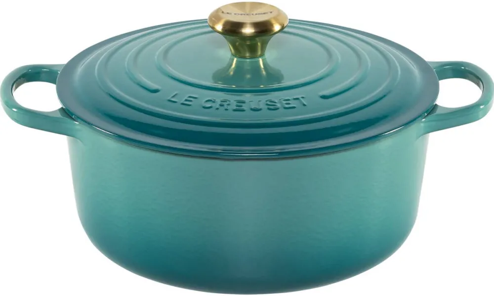 Le Creuset Tava de copt Signature, rotunda, 26 cm, Riviera albastra