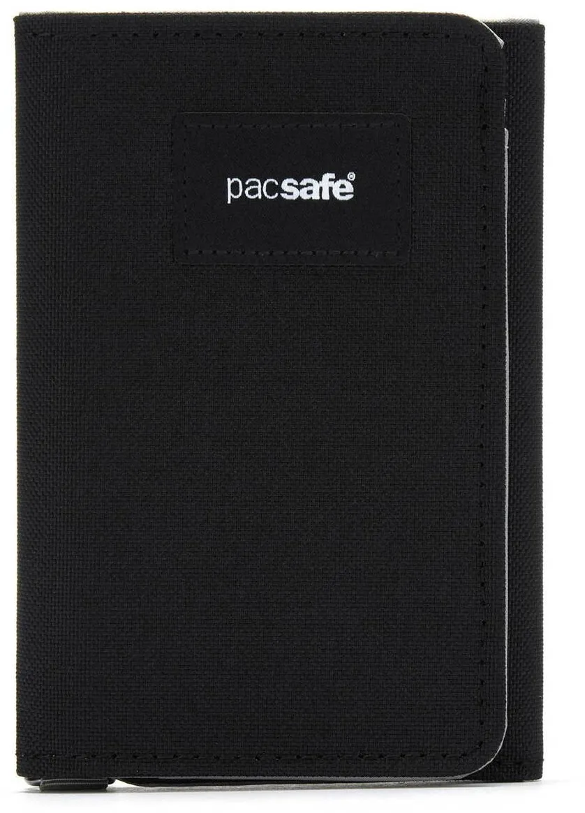 Pacsafe Portofel barbati Pacsafe RFIDsafe Trifold, antirasfoire, 6 compartimente carduri, negru, 11.5x8x1.8cm