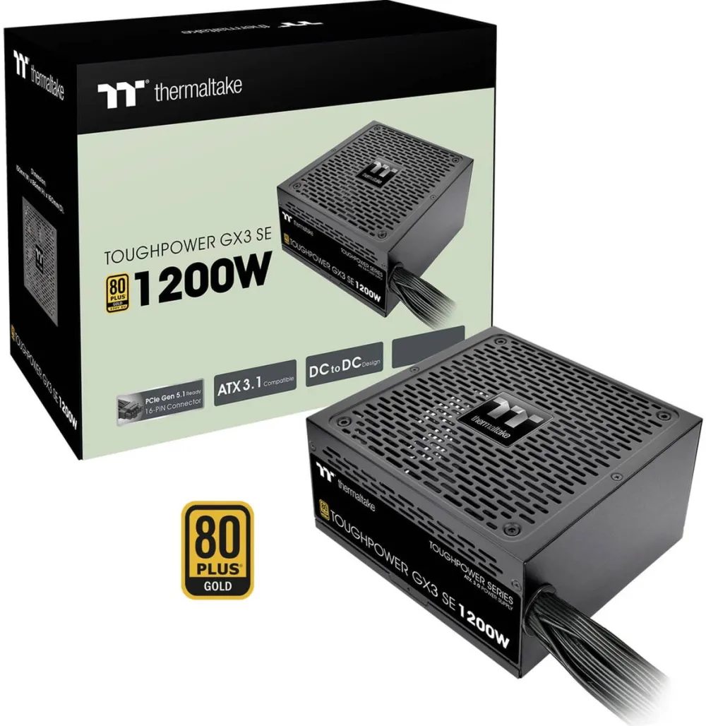 Sursa PC Thermaltake Thermaltake Toughpower GX3 SE 1000W (black, 1x 12-pin high power GPU, 4x PCIe, 1000 watts)