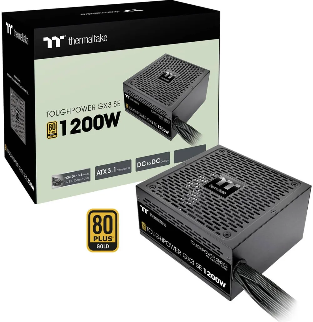 Sursa PC Thermaltake Thermaltake Toughpower GX3 SE 1200W (black, 1x 12-pin high power GPU, 4x PCIe, 1200 watts)