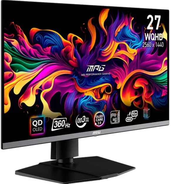 Monitor MSI MPG 271QRXDE QD-OLED - 26.5 - black, WQHD, QD-OLED, Adaptive-Sync, USB-C, 360Hz panel