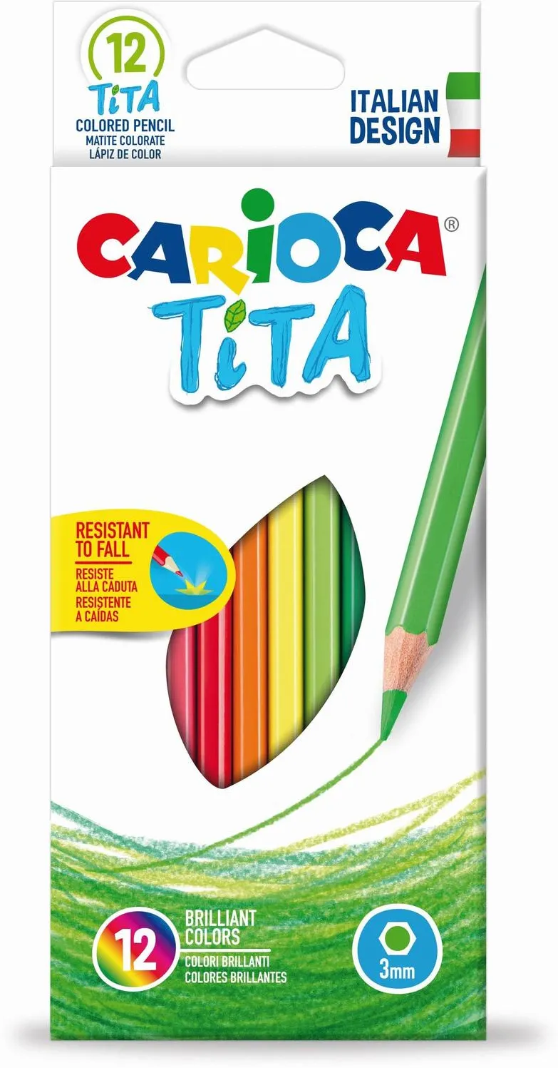 Carioca Creioane colorate, hexagonale, 12 culori/cutie, CARIOCA Tita