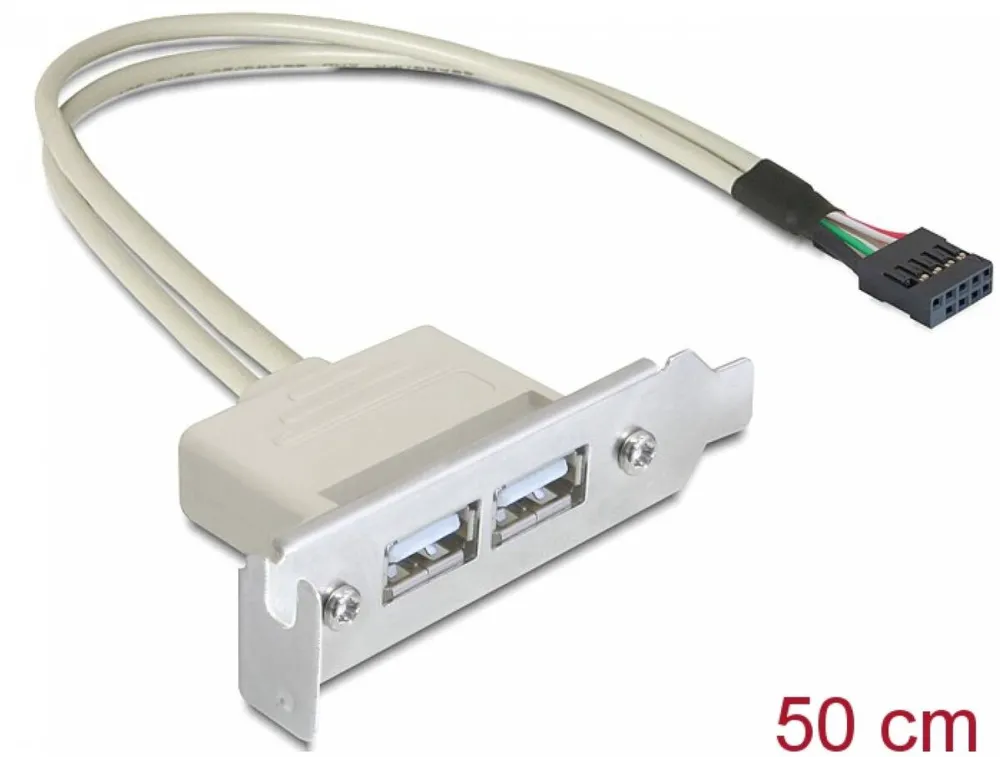 Adaptor DELOCK 83119, Slot bracket USB cable USB to 9 pin USB header 50 cm