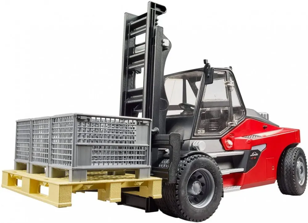 Masinuta BRUDER Forklift with pallet and basket Linde