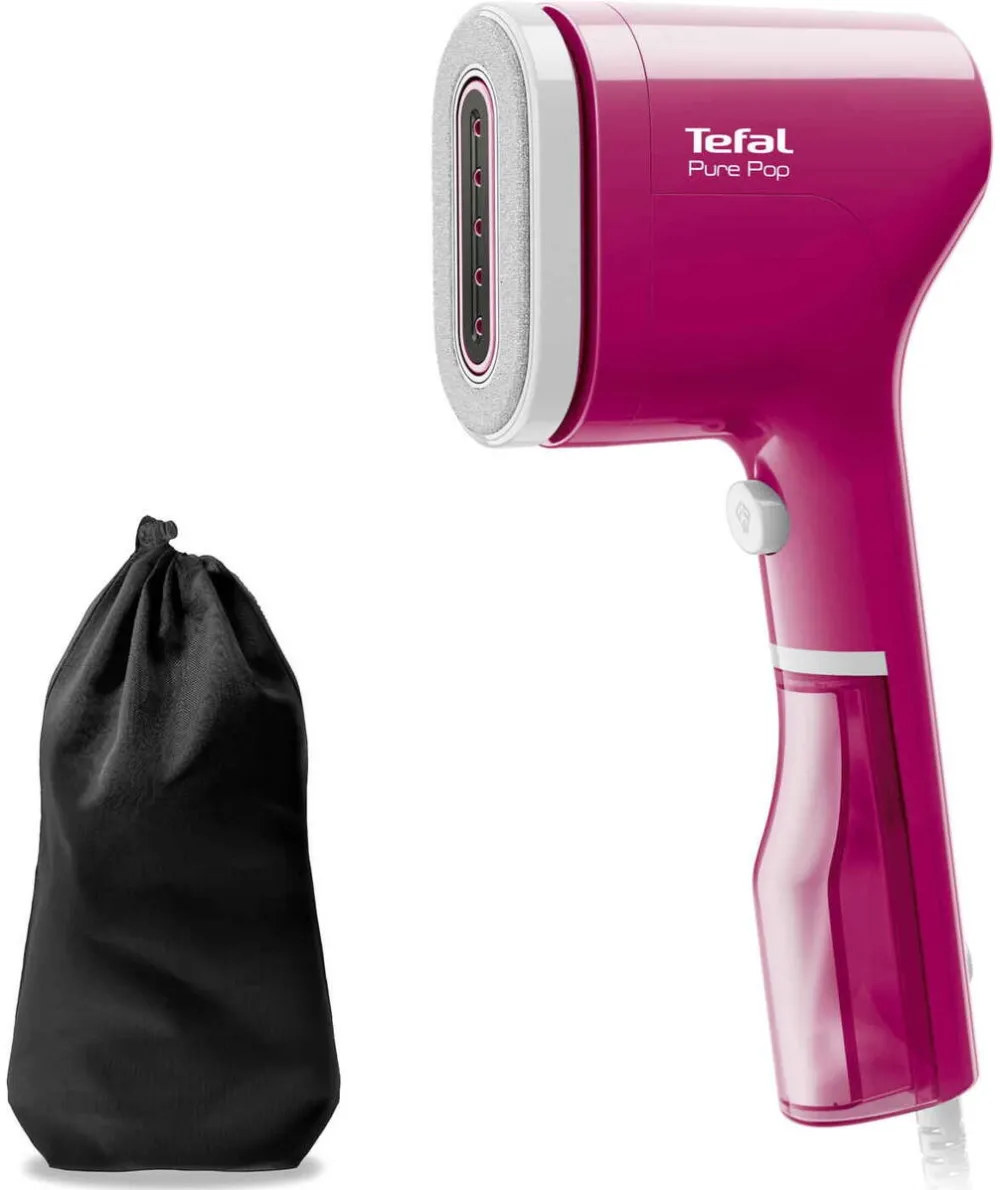 TEFAL Aparat de calcat vertical cu abur Tefal Pure Pop DT2023F0, 1300 W, abur variabil pana la 20g/min, recipient apa 70 ml, incalzire rapida 15 secunde, roz
