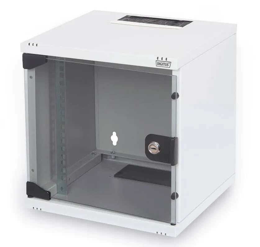 Rack Digitus 254 mm (10") 6U wall mounting cabinet 330x312x300 mm, color grey (RAL 7035)