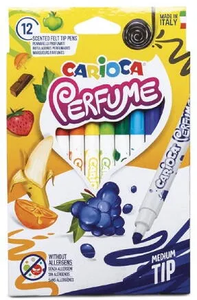 Carioca lavabila, parfumata, 12 culori/cutie, CARIOCA Perfume