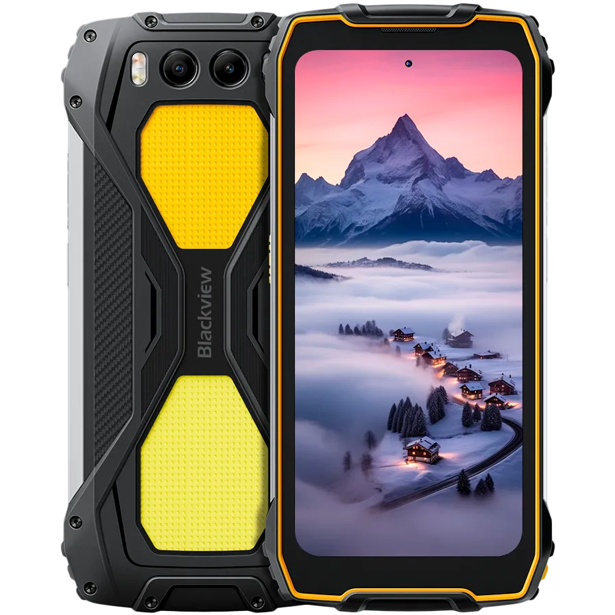 Smartphone Blackview BV7300 LTE 6.67" HD+IPS 720x1604 90Hz Corning 5th MT6769V Octa-core 2.0GHz 6+256GB CAM Front 32MP Rear 50+20MP Night vision IP68/IP69K/MIL-STD-810H NFC 15000mAh NO Charger Dual Camping lights Yellow