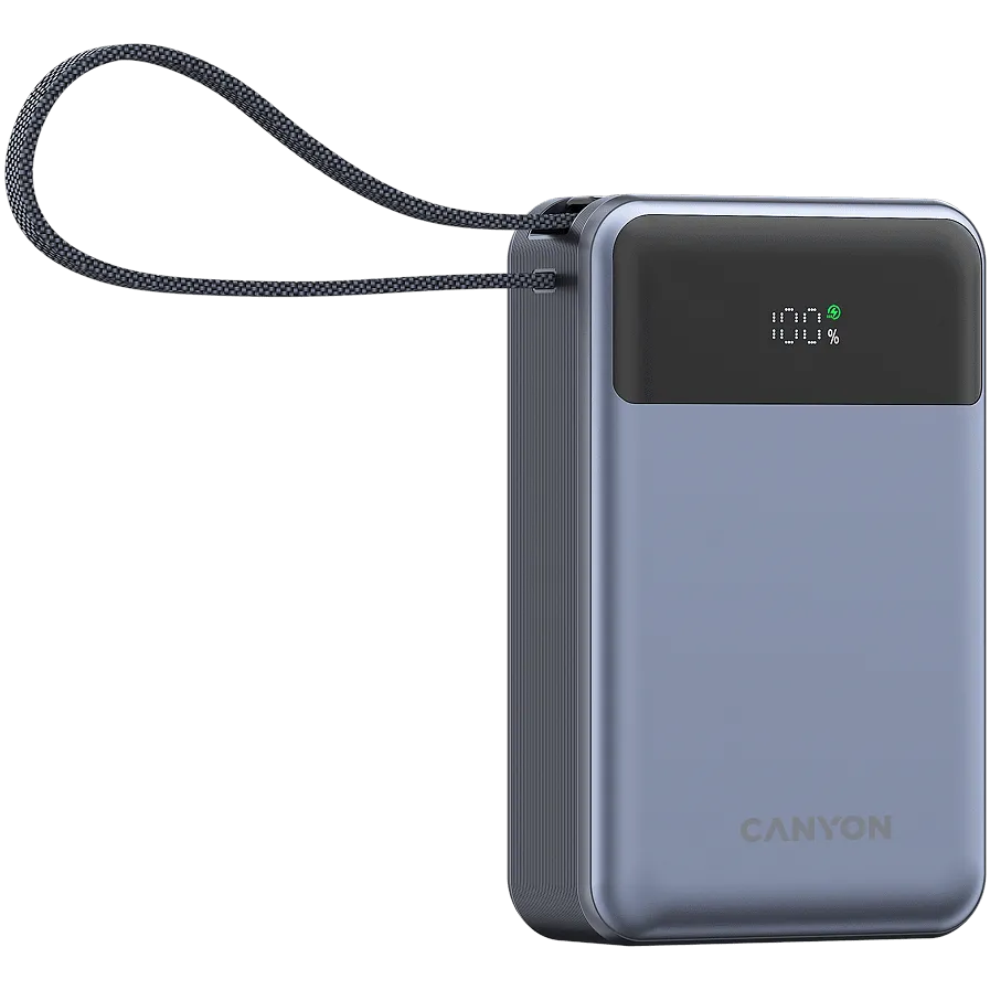 CANYON Baterie externa CANYON, OnPower 600, 20000 mAh, PD65W, gri inchis