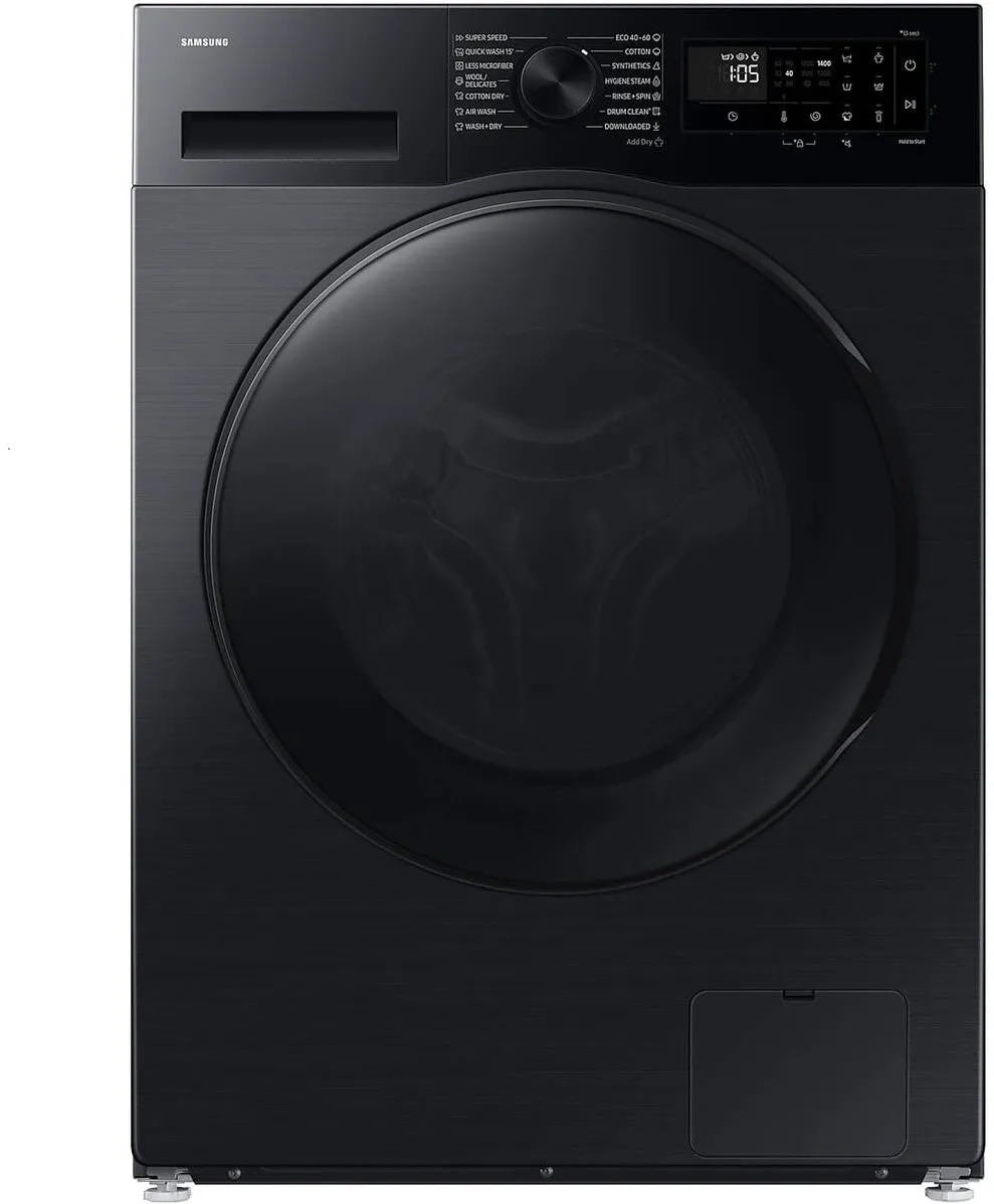 Samsung Masina de spalat rufe slim cu uscator Samsung WD90DG5G34BBLE, Spalare 9 kg, Uscare 5 kg, 1400 rpm, Clasa A, Super Speed 39, Space Max, Hygiene Steam, Air Wash, Smart Things, Digital Inverter Motor, Negru