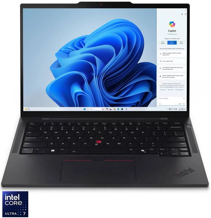 Laptop Lenovo Laptop Lenovo ThinkPad T14s Gen 5 cu procesor Intel® Core™ Ultra 7 155U pana la 4.8GHz, 14" WUXGA, IPS, 16GB LPDDR5x RAM, 512GB SSD, Intel® Graphics, Windows® 11 Pro, Black, 3-year, Courier or Carry-in