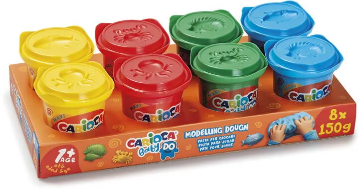 Carioca Plastilina, 2x4 culori x 150 gr./set, CARIOCA Baby