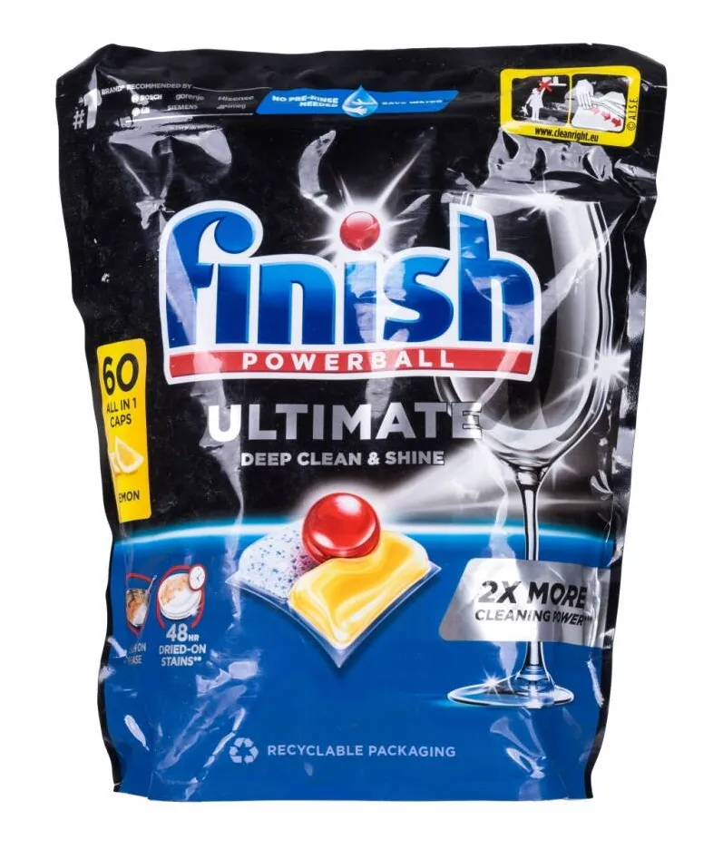 Chemia FINISH Ultimate All in One Lemon, tablete detergent pentru masina de spalat vase, 60buc/cutie