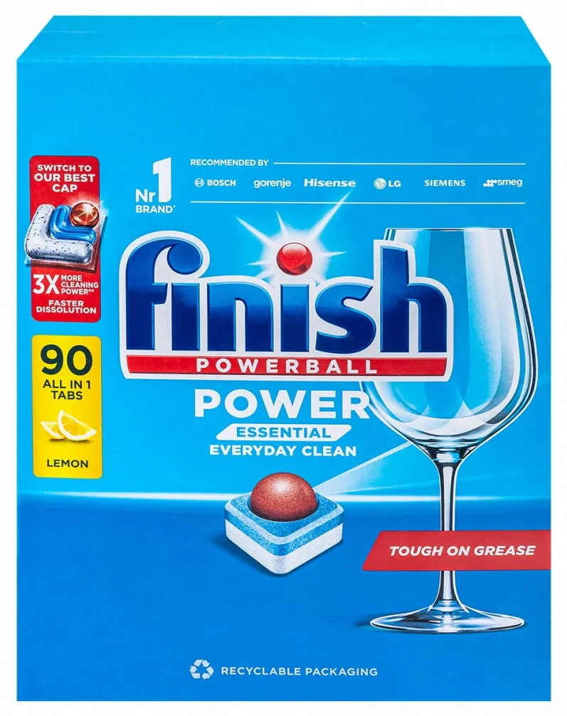 Chemia FINISH Power Essential Lemon, tablete detergent pentru masina de spalat vase,90buc/cutie