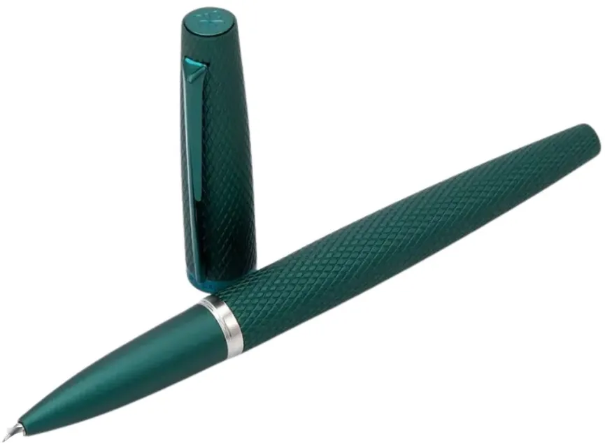 Diplomat Stilou DIPLOMAT Viper, cu penita F/M, din otel inoxidabil - green guilloche
