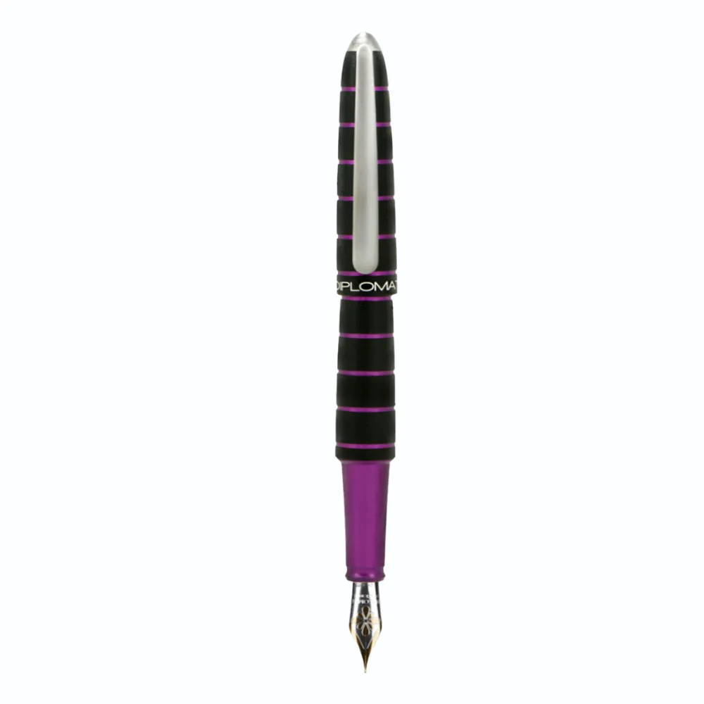 Diplomat Stilou DIPLOMAT Elox Ring, cu penita M, aurita 14kt. - black purple
