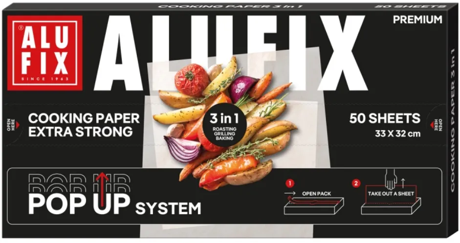 Generic ALUFIX hartie pentru gatit, 3 in 1, 33cm x 32cm, 50 foi