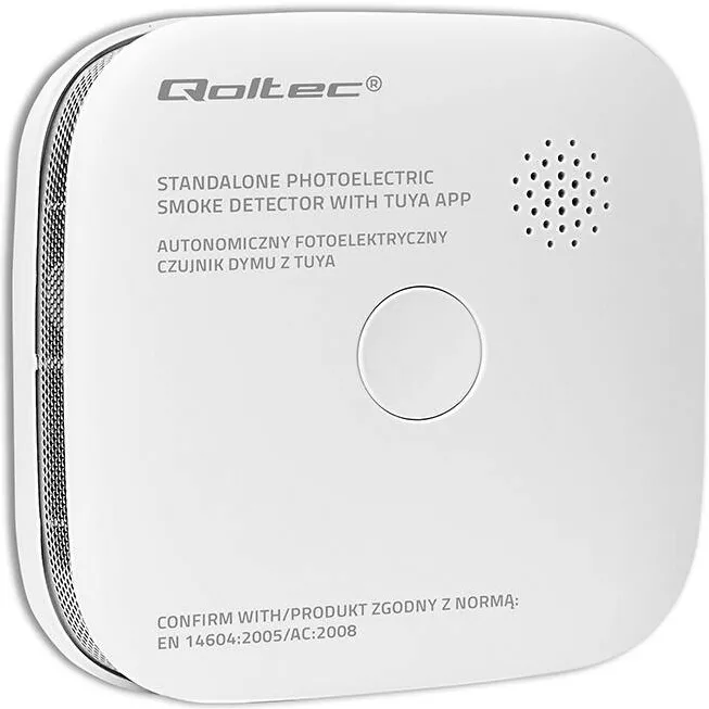 QOLTEC 52579 Wireless smoke detector with battery | Tuya | Wi-fi | sensor service life 10 years | alarm 85dB | LED