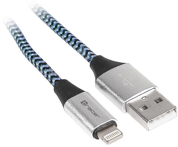 TRACER Cablu TRACER USB 2.0 Iphone AM - lightning 1,0m negru si albastru